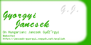 gyorgyi jancsek business card